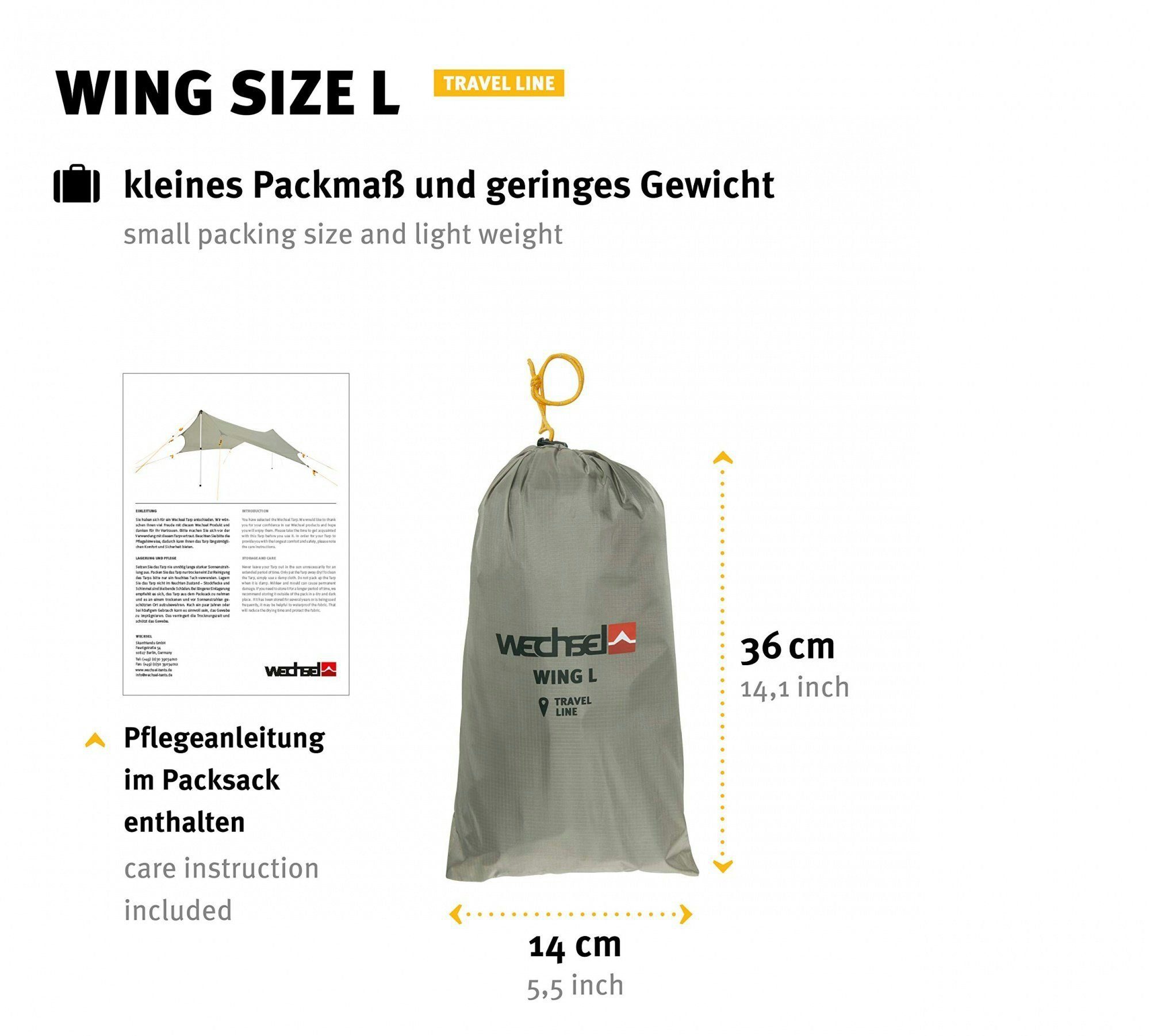 Wechsel Tents Tarp-Zelt Wing L - Zeltdach Robuster Regenschutz Tarp für Zelt und Hängematte