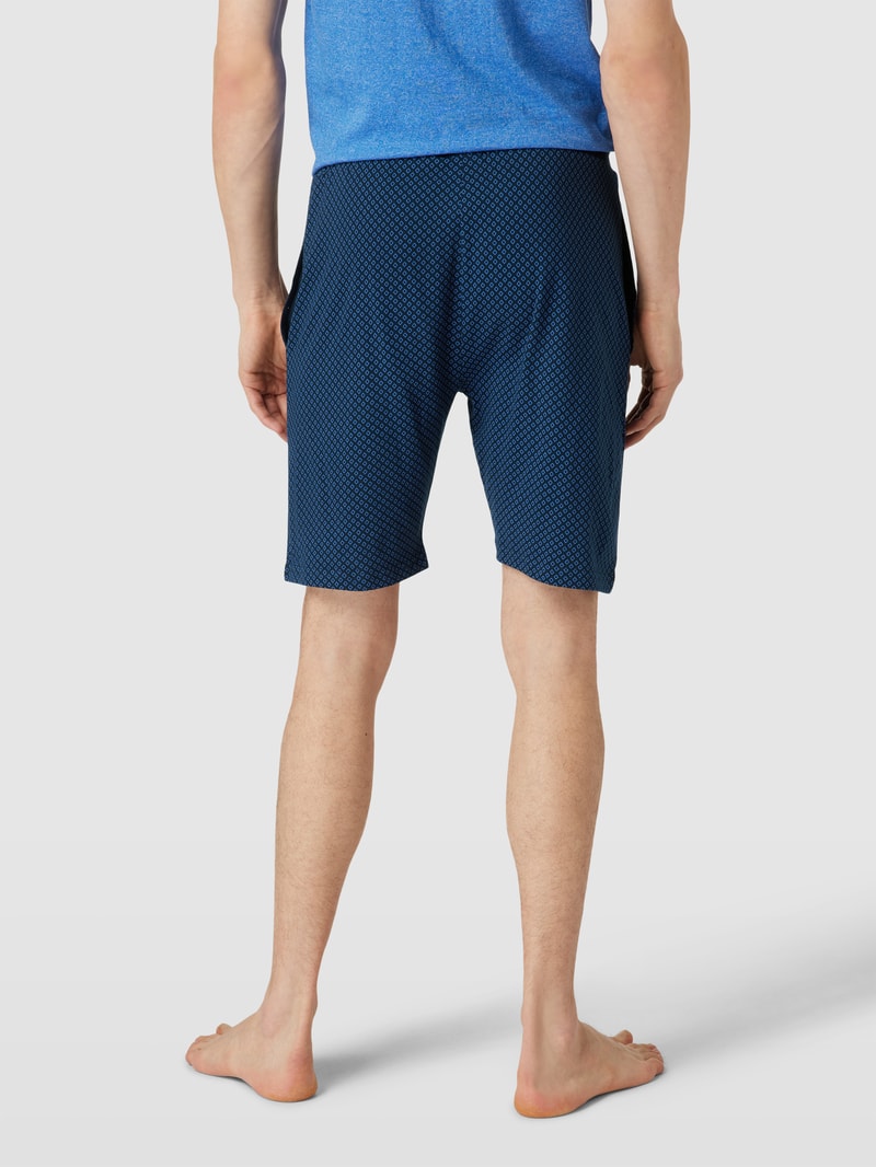 Shorts mit Label-Print in dunkelblau