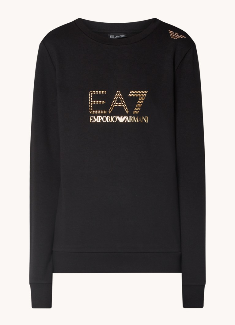 Felpa da allenamento Emporio Armani con logo in strass