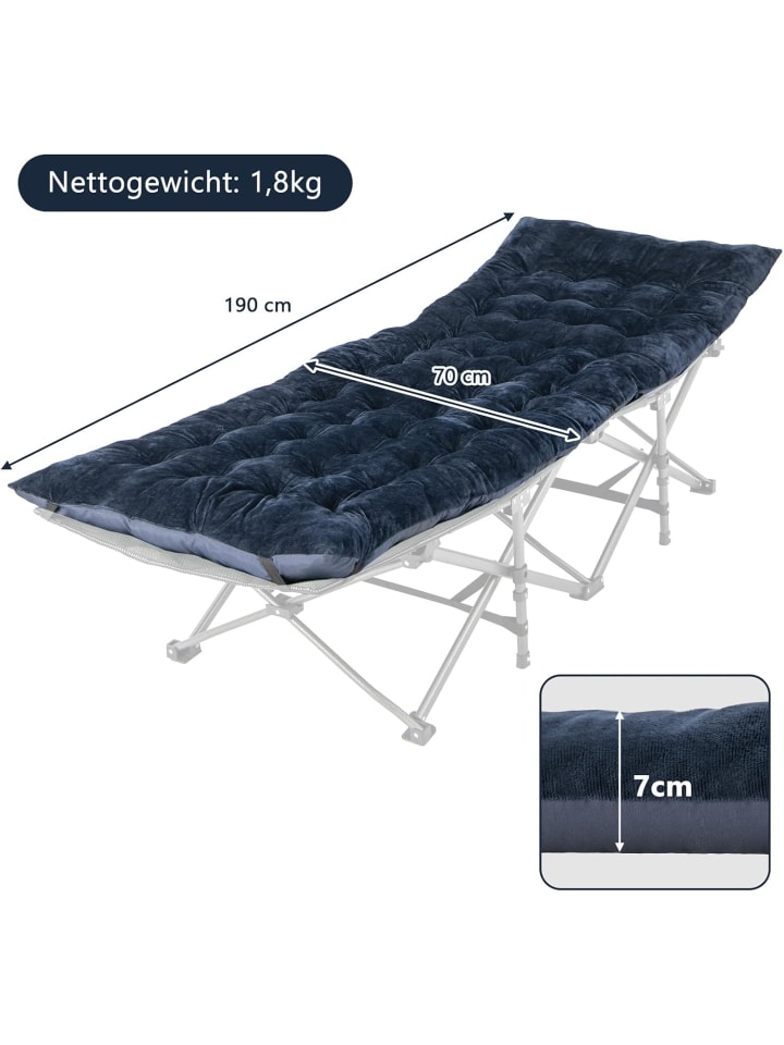 COSTWAY Baumwolle Feldbett Auflage in Blau günstig kaufen onesize