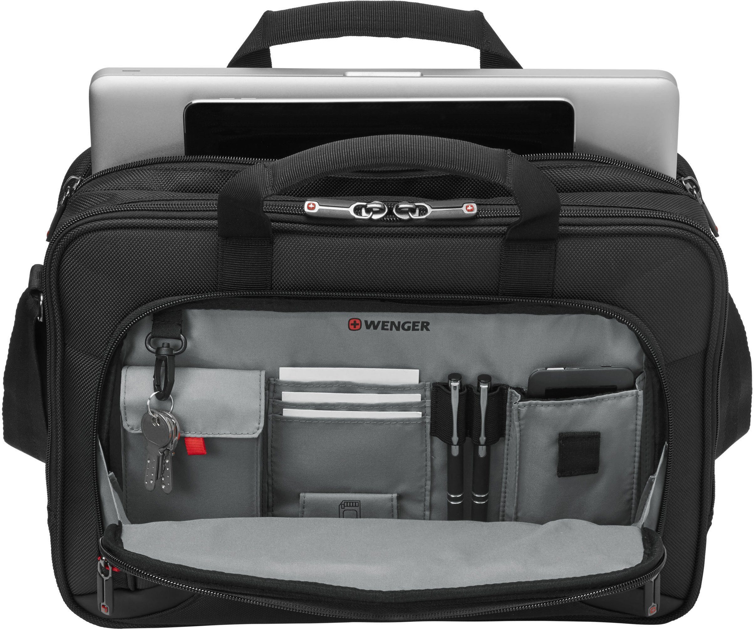 Wenger Laptoptasche Prospectus, schwarz, mit 16-Zoll Laptopfach und zusätzlichem 10-Zoll Tabletfach