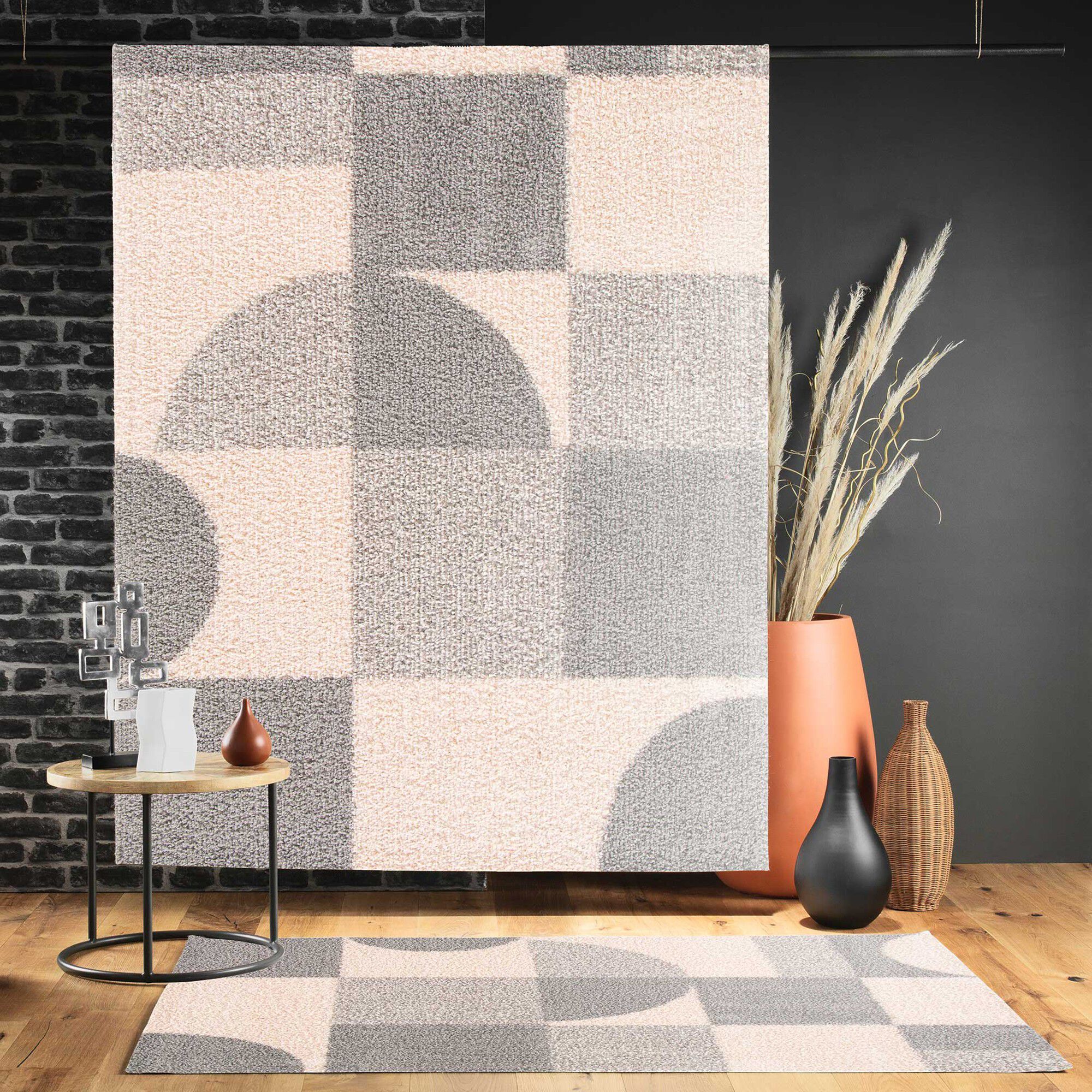 Tapis décoratif rectangulaire, motif géométrique