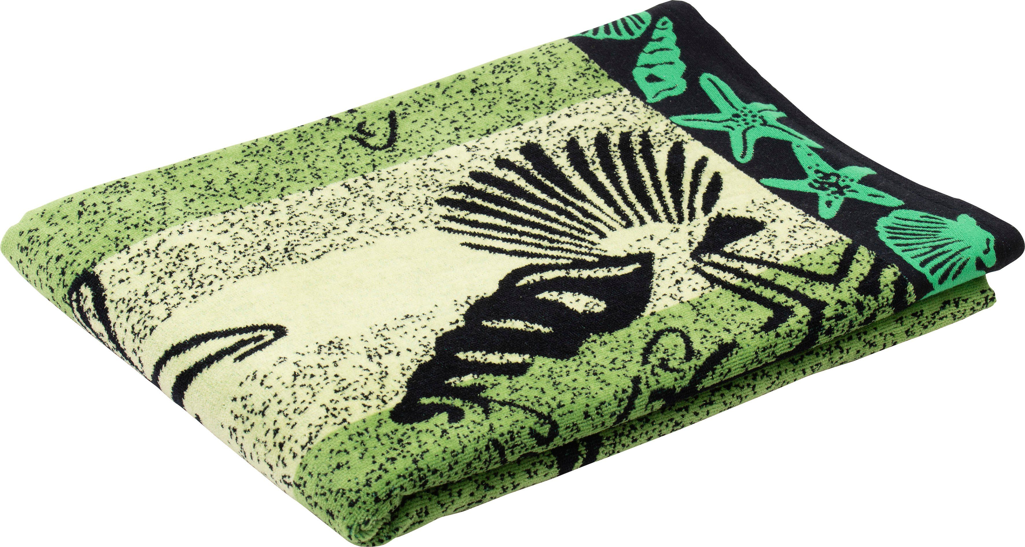 Gözze Strandtuch Seestern, Jacquard-Velours (1-St), Badetuch, mit Motiv, reine Baumwolle