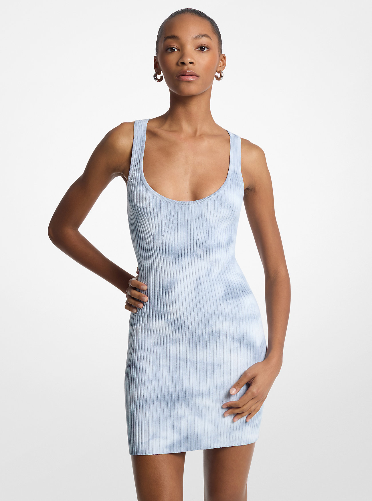 Abito canotta a coste con stampa tie-dye - CHAMBRAY