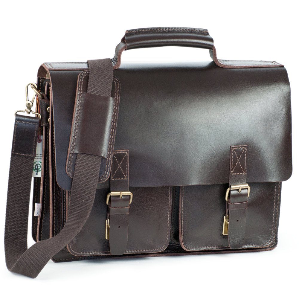 Jahn-Tasche Aktentasche Naturleder Lehrertasche, Anilin-Leder Braun Jahn-Tasche 420-anilin