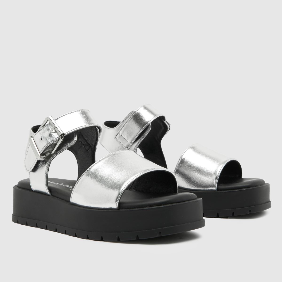 Schuh silverfärgade Trixie Chunky Junior-sandaler för flickor