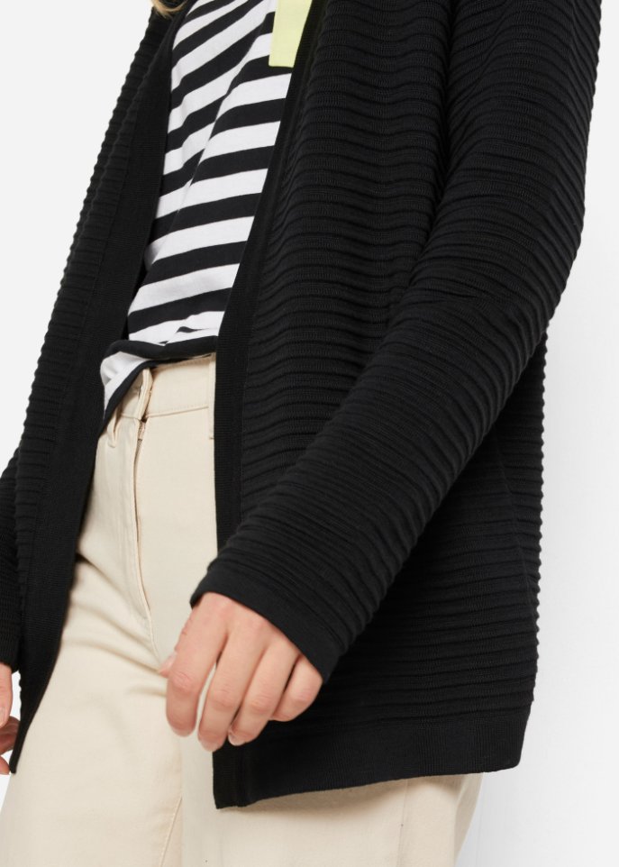 Gerippte Strickjacke