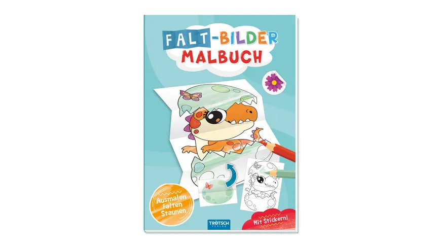 Trötsch Malbuch Faltbilder-Malbuch Dino