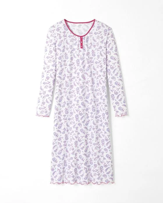 Chemise de nuit imprimée maille jersey coton peigné