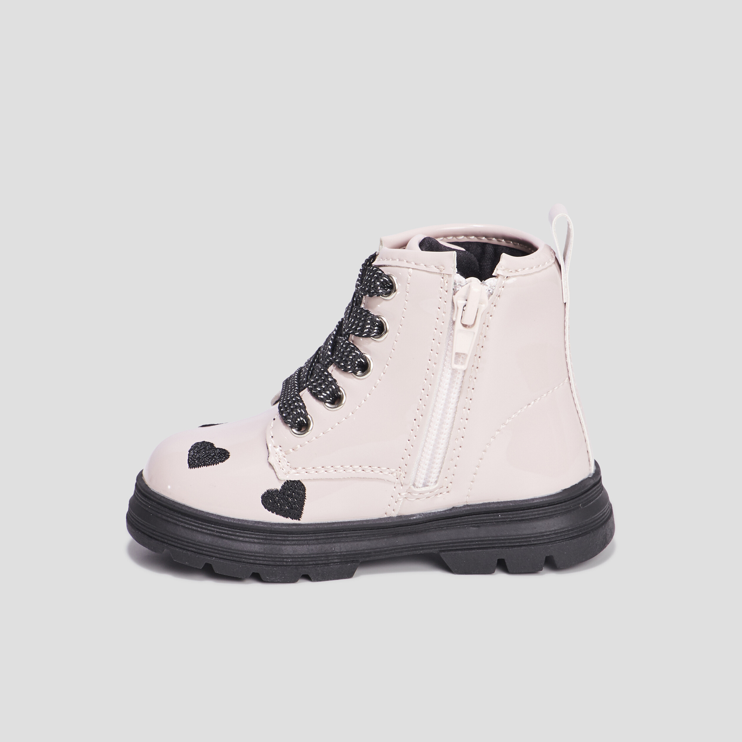 Bottines crantées zippées rose bébé fille | La Halle