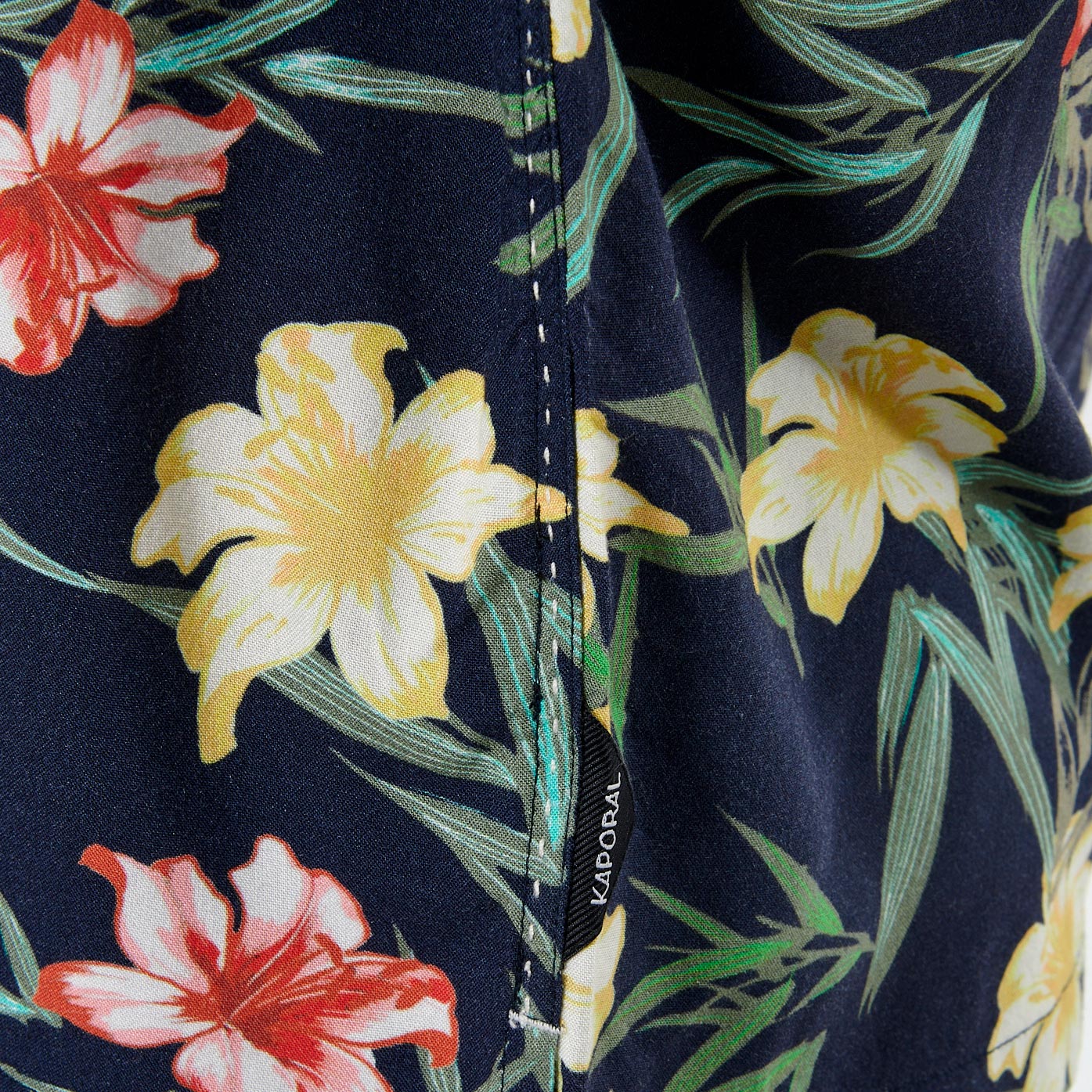 MACAO  Chemise fleurie bleue Homme