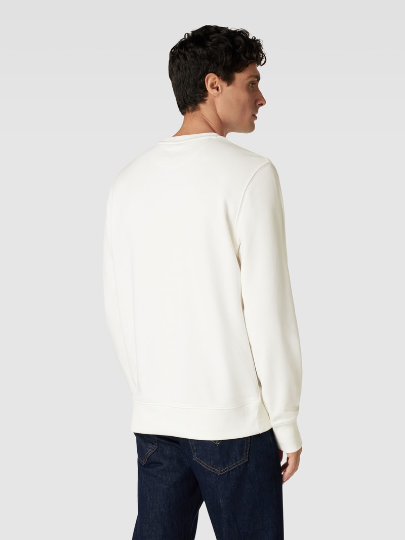 Regular Fit Sweatshirt mit Label-Stitching Modell 'SHIELD' in offwhite