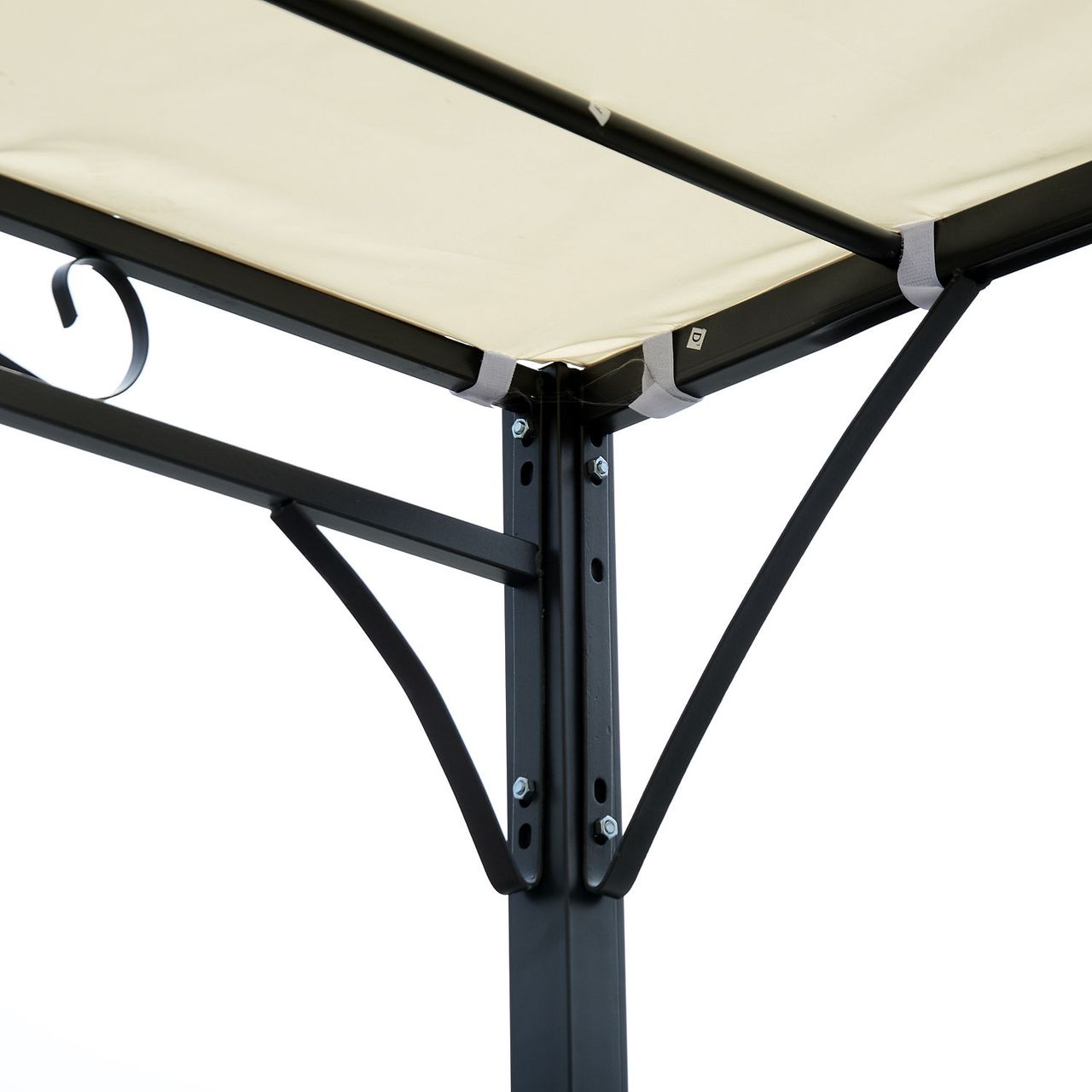 Outsunny Pergola Gartenpavillon Pavillon Überdachung Zelt Metall Creme