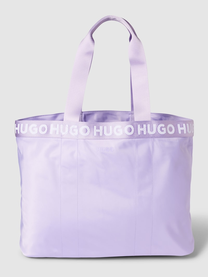 Tote Bag mit Logo-Details Modell 'Becky' in flieder