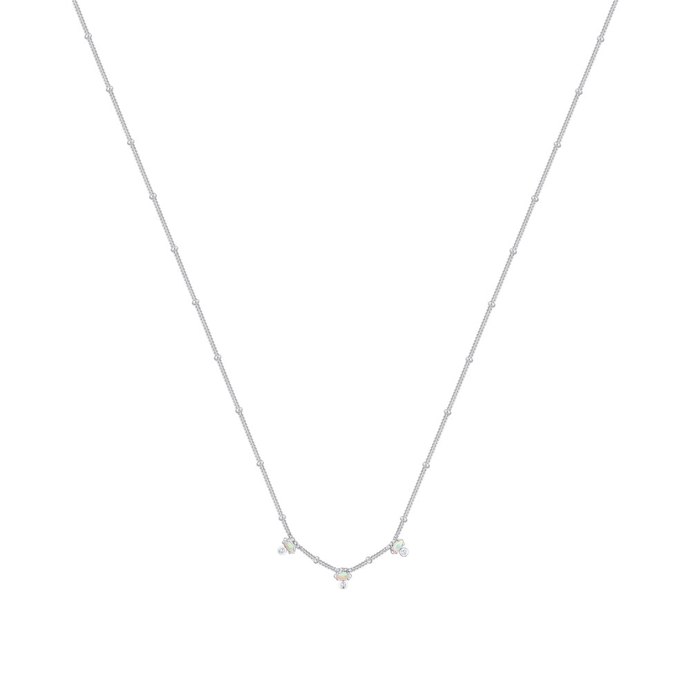 Elli Elli Collier Vintage Synthetischer Opal Zirkonia 925er Silber collier