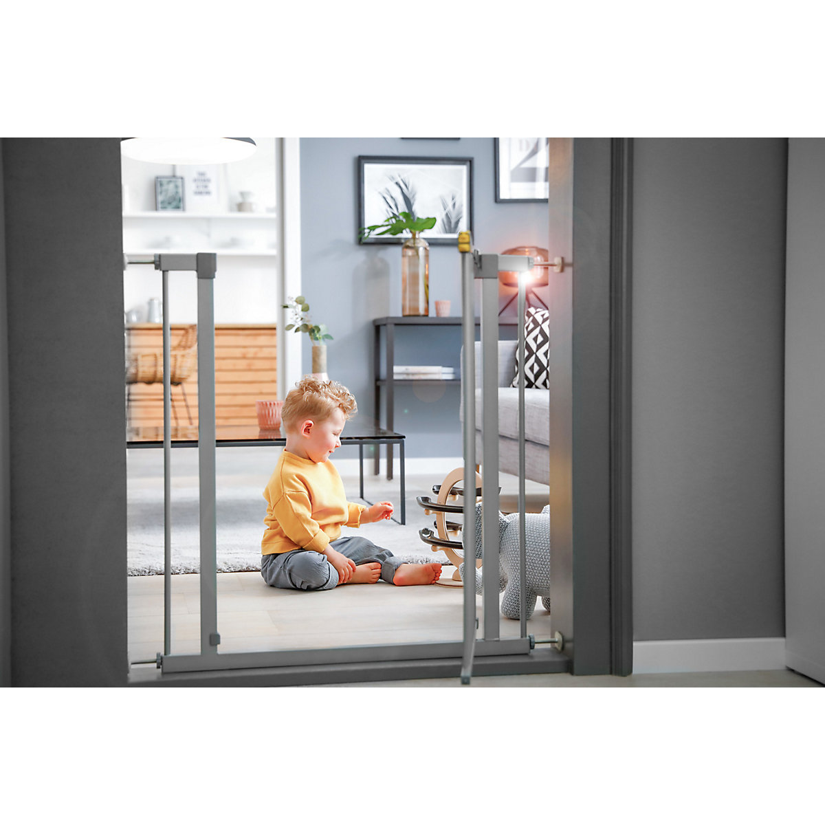 Tür-und Treppenschutzgitter Stop N Safe 2, 84 - 89cm inkl. 9cm Verlängerung, silber
