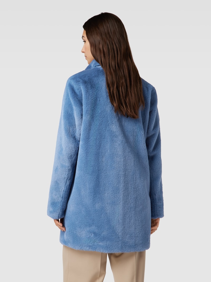 Mantel aus Teddyfell in rauchblau