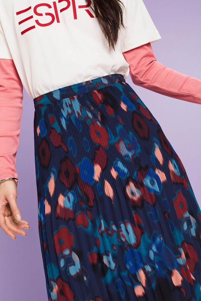 Chiffon-Midirock mit Plisseefalten