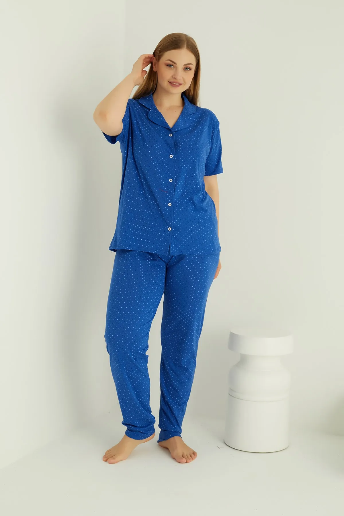ELİTOL  ÜBERGROßES PYJAMA-SET AUS BAUMWOLLE MIT KNÖPFEN