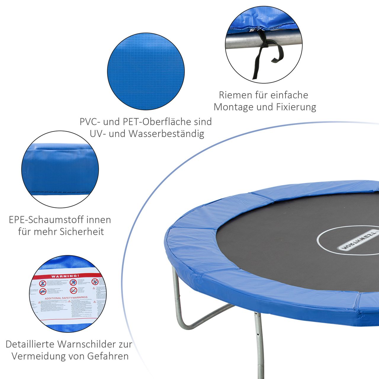 HOMCOM Randabdeckung für Trampolin Randschutz Abdeckung Ersatz