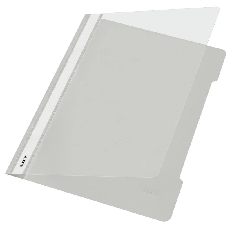 Leitz Standard Plastik-Schnellhefter 4191 DIN A4 PVC 60 Blatt Grau