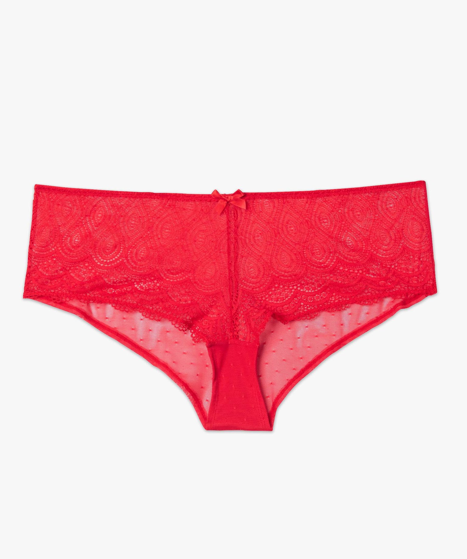 Shorty en dentelle et tulle femme grande taille rouge | GEMO