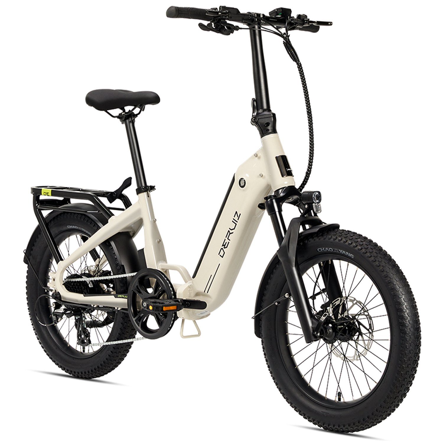 DERUIZ E-Bike Peridot 20 Zoll Eike mit Bluetooth sale für Damen Herren, 8 Gang, SHIMANO SHIMANO ALTUS 11-32T Schaltwerk, Kettenschaltung, 500 Wh Baterrie, (mit Akku-Ladegerät, mit Werkzeug), 48V 10.4Ah Baterrie, 3.0 fette Reifen, klappbar
