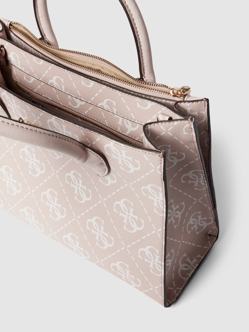 Tote Bag mit Label-Applikation Modell 'SATCHEL' in rosa