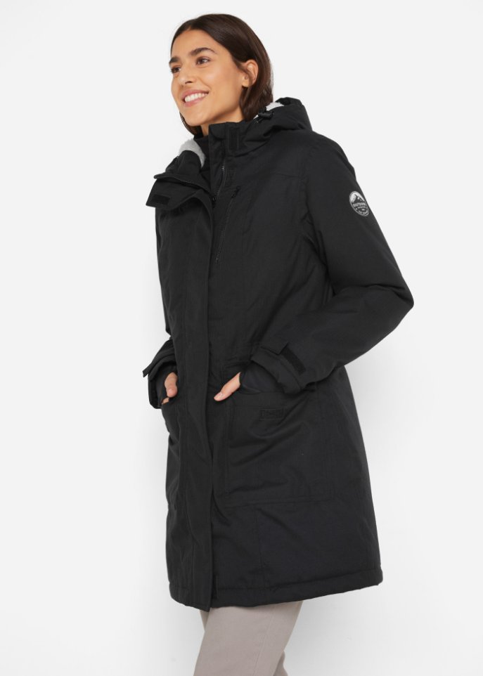 Funktions-Parka mit Teddyfleece und Kapuze