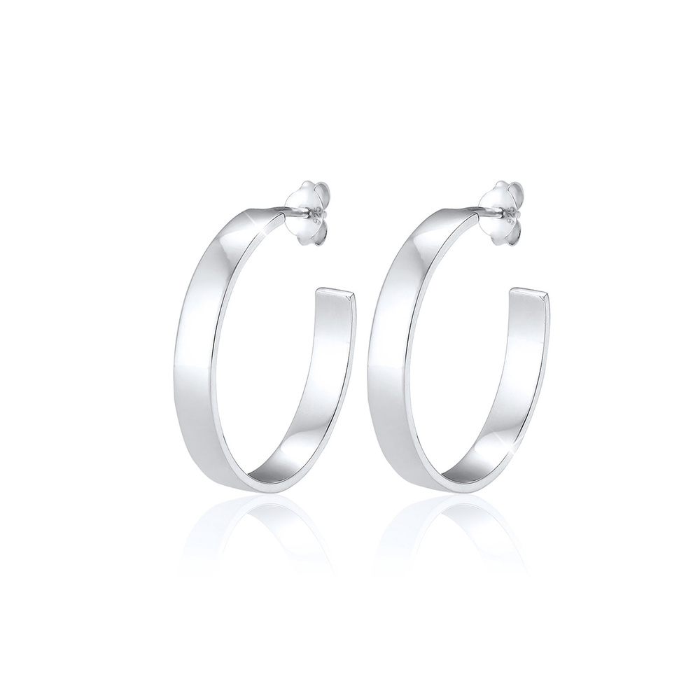Elli Elli Boucles d'Oreilles Creolen Hänger Basic Geo Trend Blogger 925 Silber Boucles d'oreilles