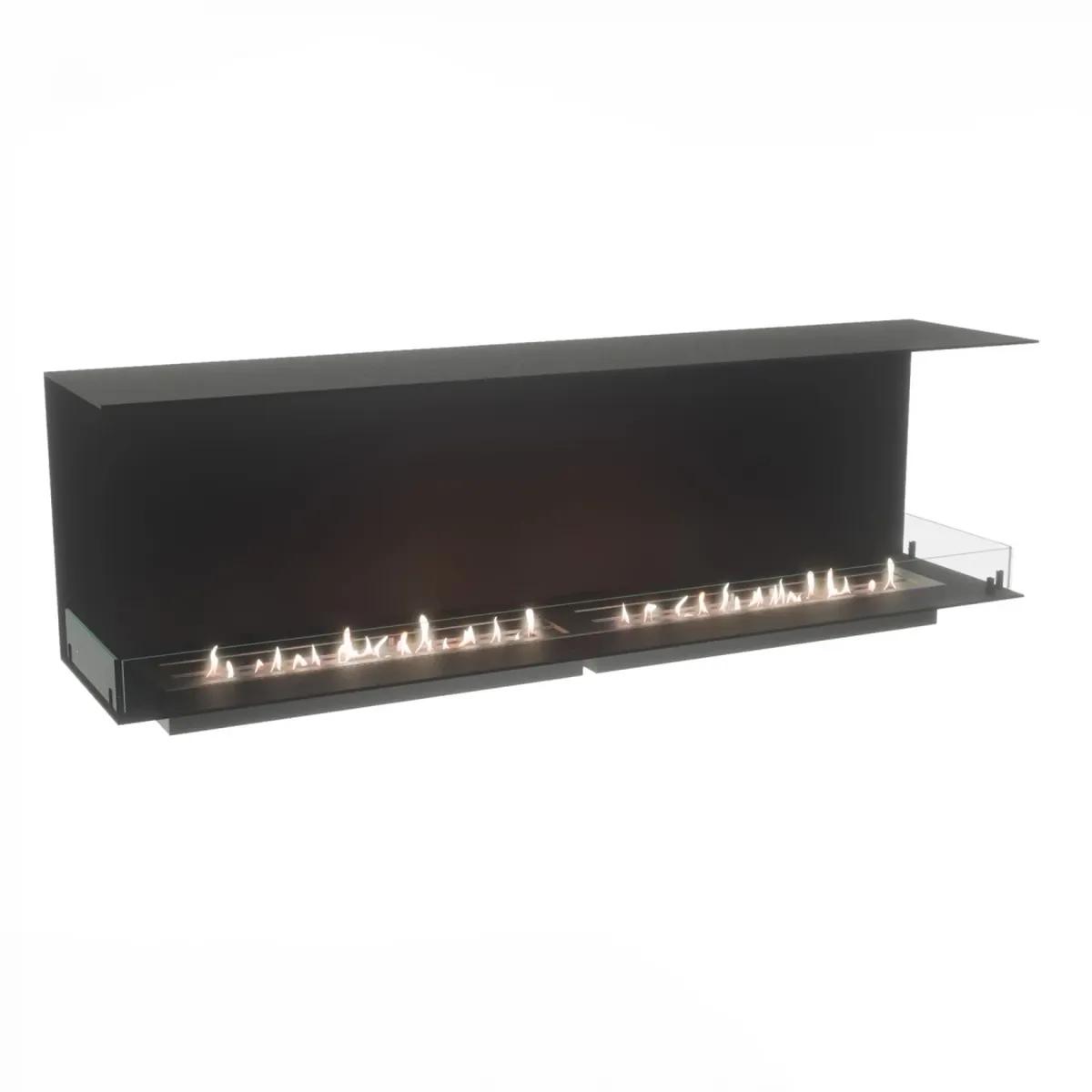 Foco Foco Three 1800, 3-seitiger Bioethanol-Einbaukamin, für Medien- und TV-Wände, verschiedene Brenner zur Auswahl von 13 kW   8,8 kW