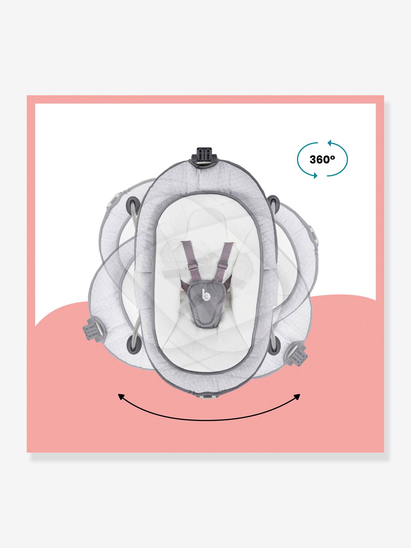 Babymoov Babywippe SWOON UP GRAPHIK mit Spielbogen BABYMOOV - grau/weiß