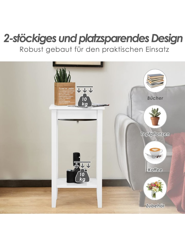COSTWAY 2er Set Beistelltisch in Weiß günstig kaufen onesize