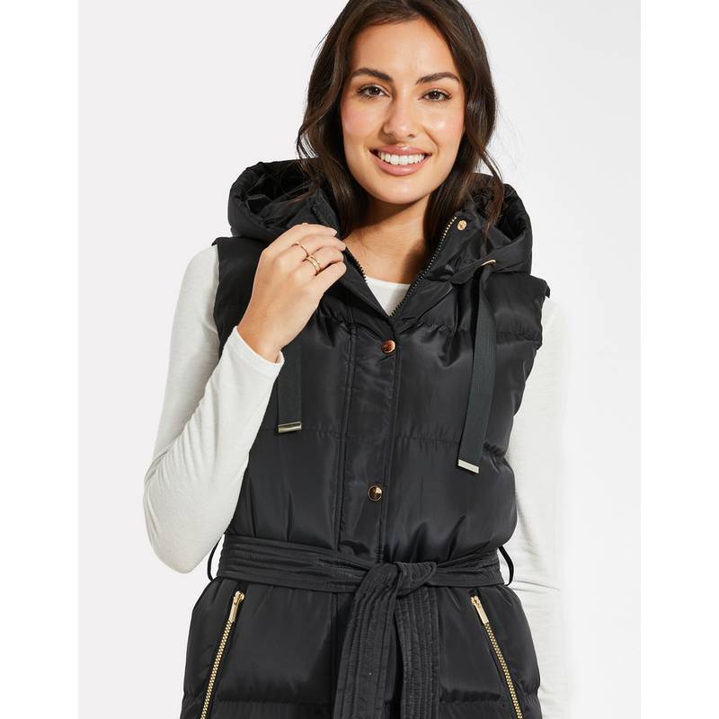 Threadbare THB Robbie Premium Hoodie Gilet Longweste Damen