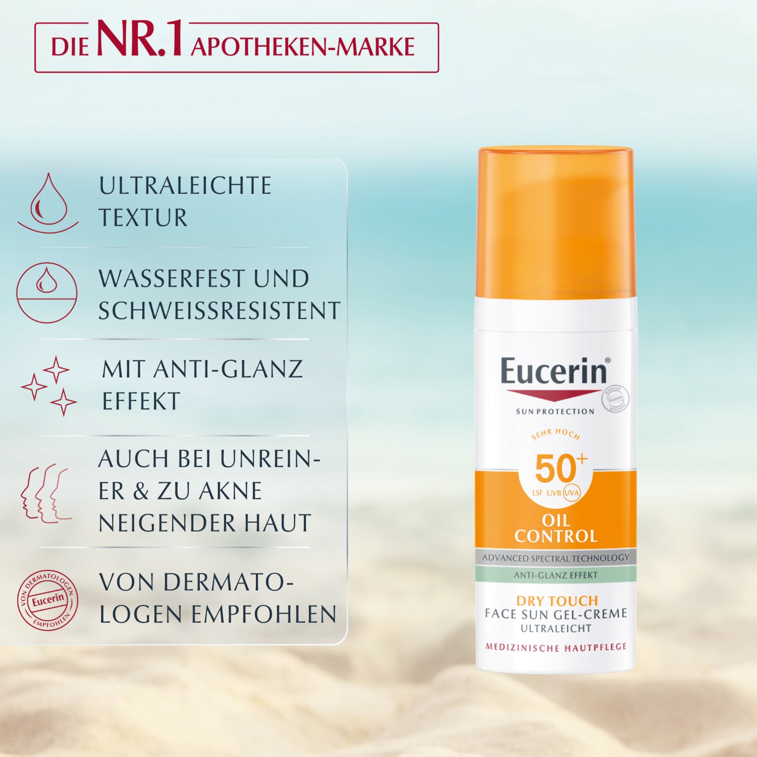 Oil Control Face Sun Gel-Creme LSF 50+