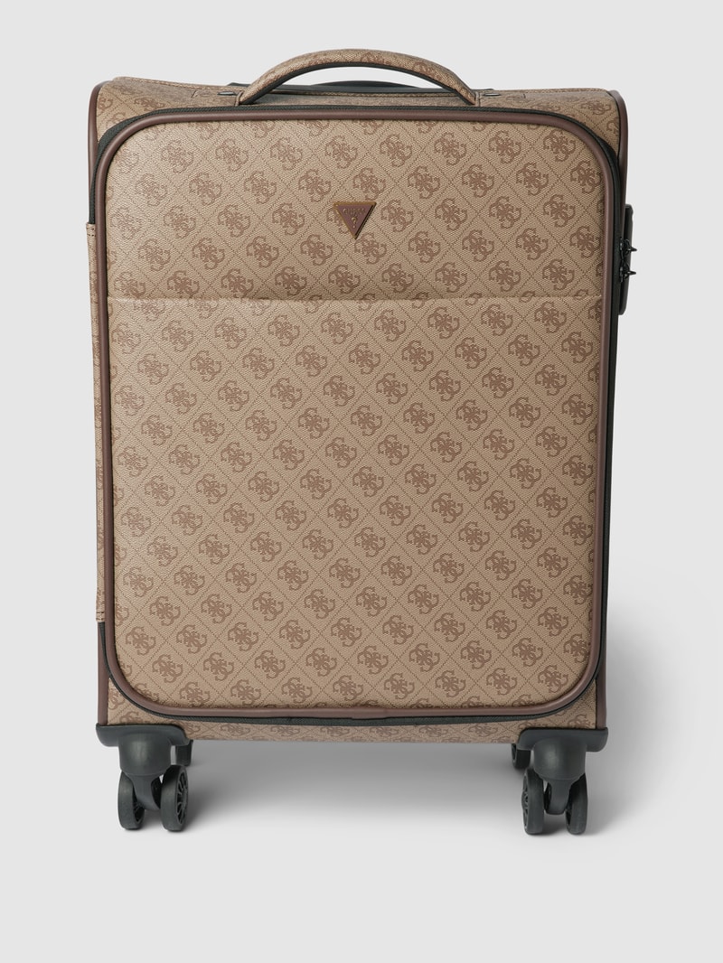 Koffer mit Allover-Logo-Muster in beige