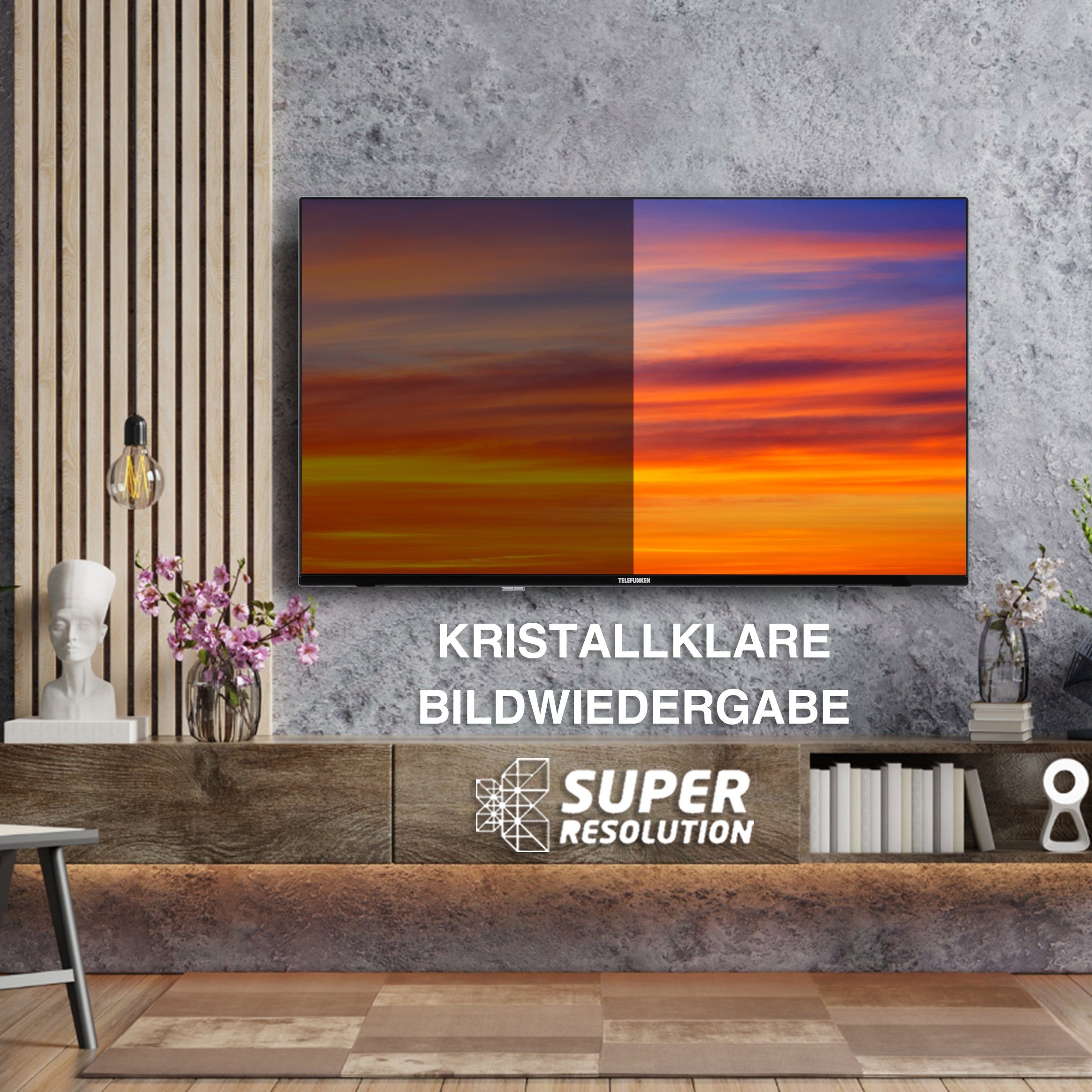 Telefunken XU55GA660S LCD-LED Fernseher (139 cm/55 Zoll, 4K Ultra HD, Google TV, HDR Dolby Vision, Triple-Tuner, Bluetooth, Dolby Atmos)