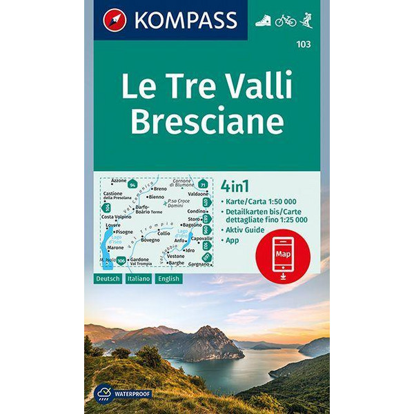 KOMPASS WANDERKARTE LE TRE VALLI BRESCIANE 1:50 000
