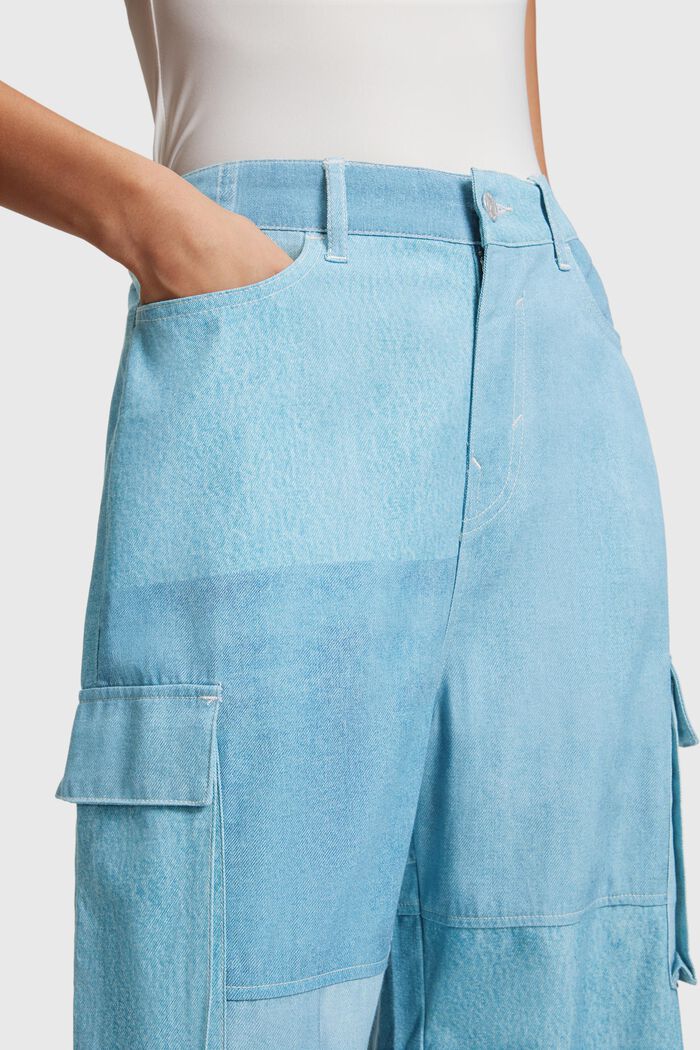 Cargohose im Patchwork-Style mit hohem Bund