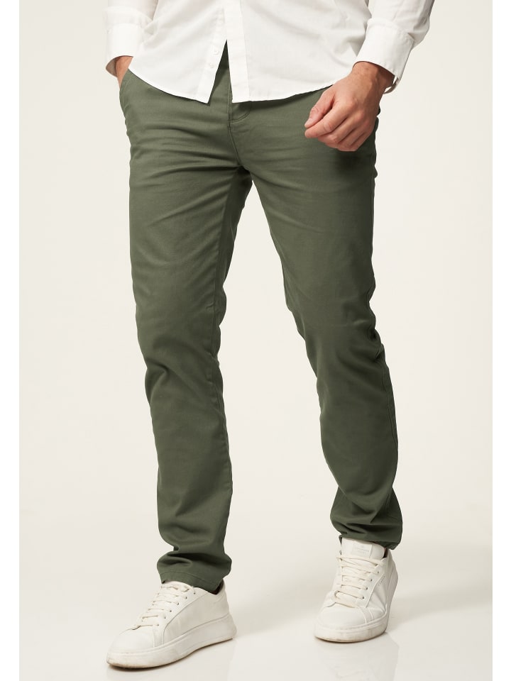DAILY COTTON Chinohose - DCPROVO Chino Hose Elastische Jeans Stoffhose Slim-Fit in Khaki günstig kaufen