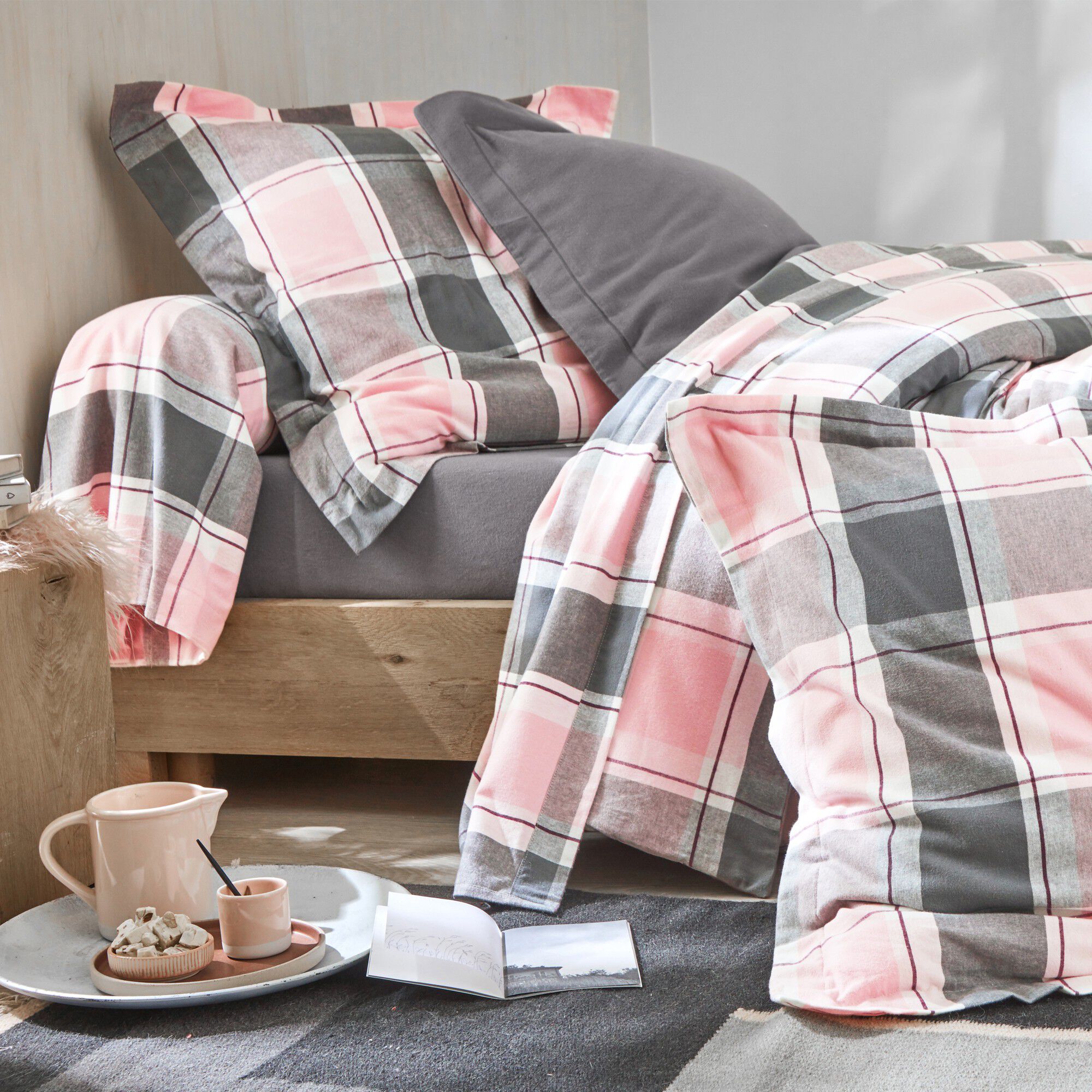 Linge de lit Scott flanelle tissé teint
