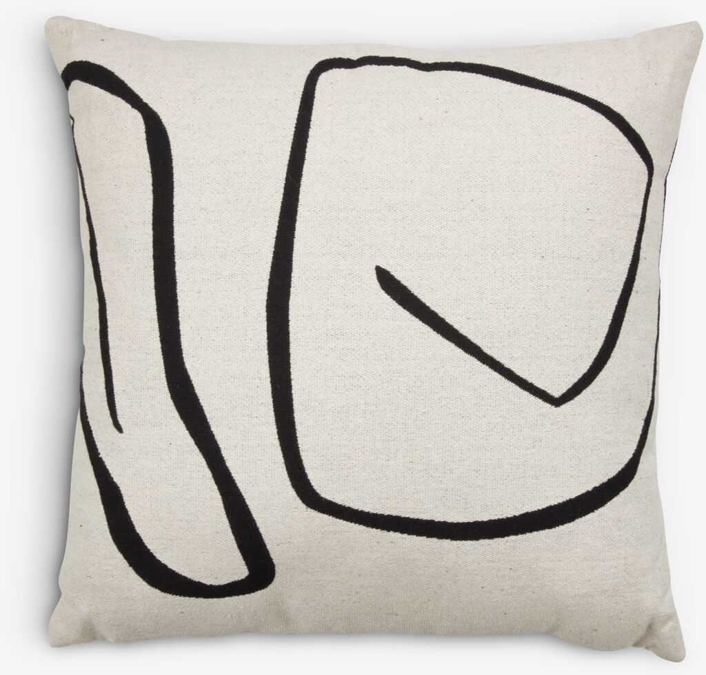HVITVEIS Coussin décoratif HVITVEIS 45x45 blanc cassé/noir