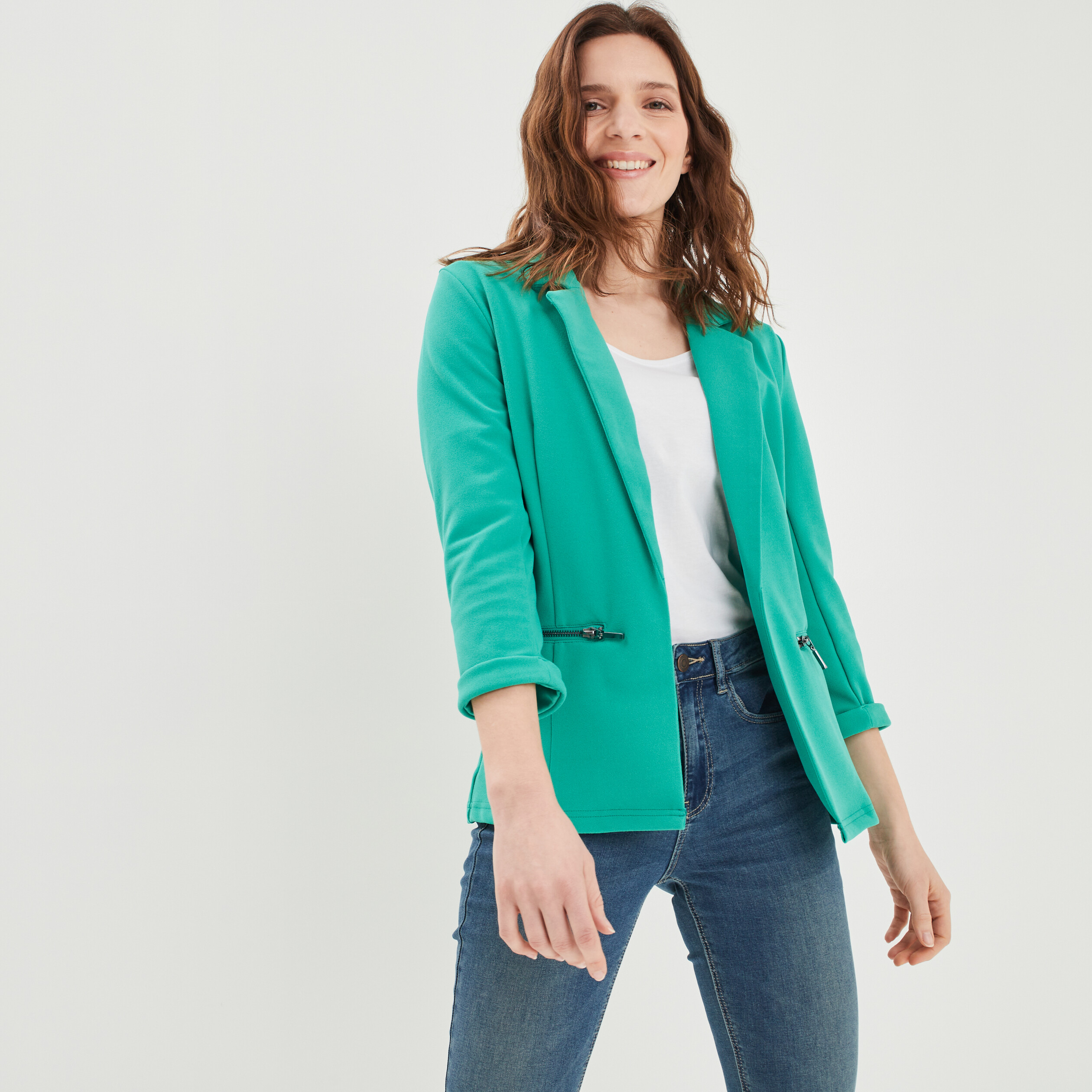 Veste blazer cintré vert menthe femme | La Halle