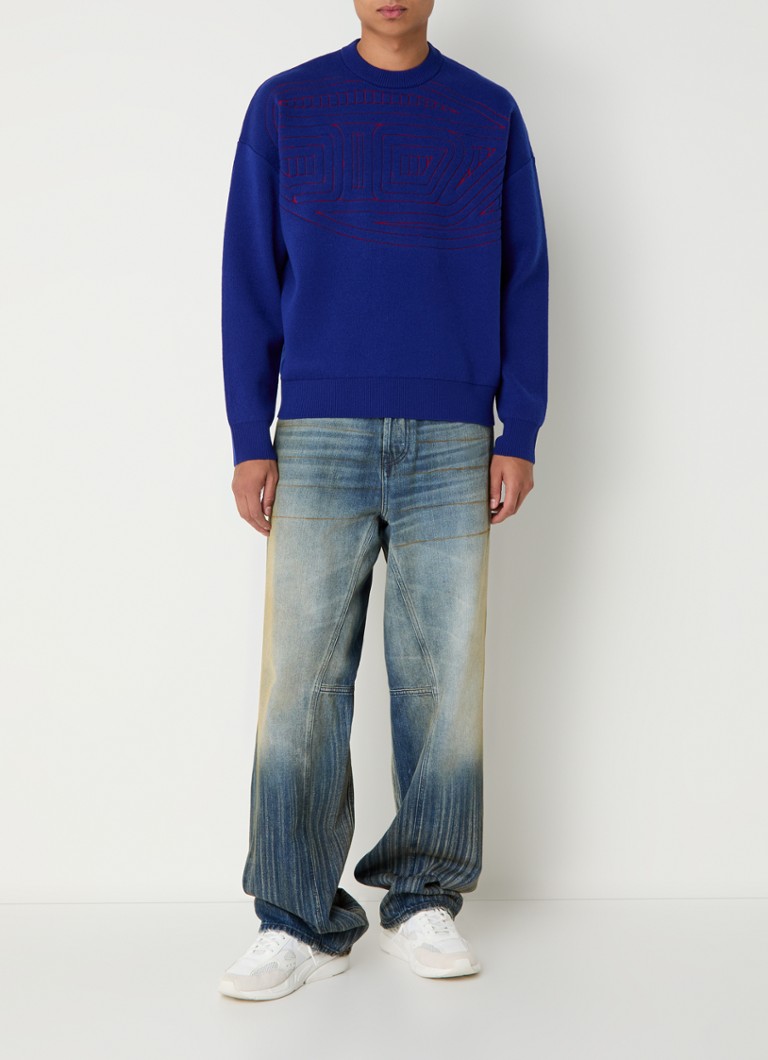 Diesel K-Ratio fine-knit sweater in wool blend with knitted pattern
