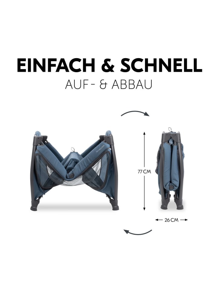 Hauck Reisebett Play N Relax Center mit Wickelauflage, höhenverstellbar in blau günstig kaufen onesize