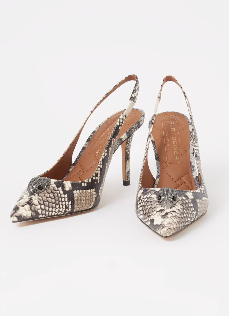 Kurt Geiger Belgravia nahkainen slingback-laukku käärmeennahkakuviolla