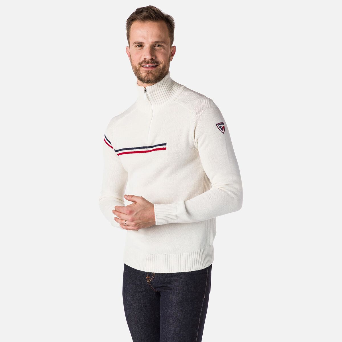 Herrenpullover Major mit halbem Reißverschluss