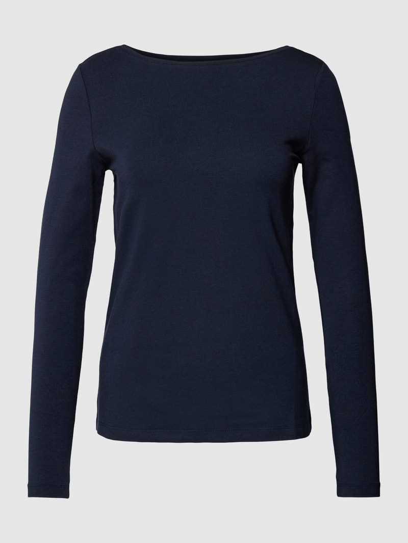 Longsleeve mit U-Boot-Ausschnitt in dunkelblau