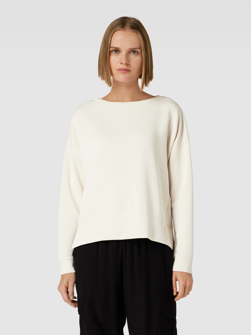 Sweatshirt mit U-Boot-Ausschnitt in beige