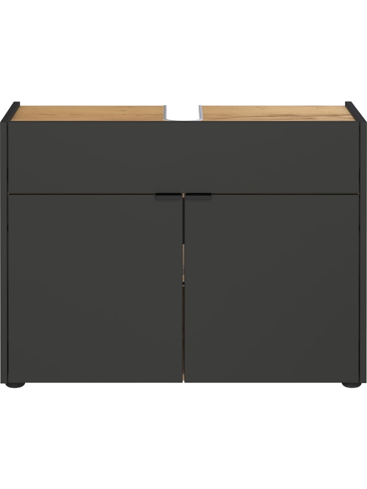 KADIMA DESIGN Stoßfester Unterschrank mit Siphonaussparung, 80x34x60 cm, Easy-Clean in Grau-Beige günstig kaufen onesize